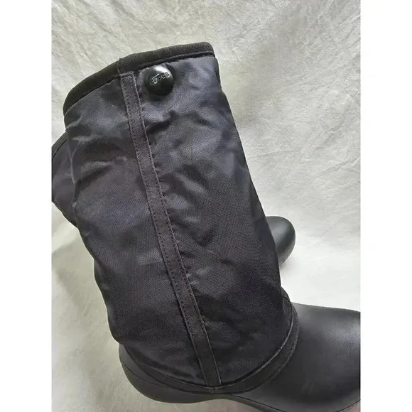 Crocs CLAIRE Women's Size 7 Black Insulated Waterproof Rain Snow Pull On BOOTS