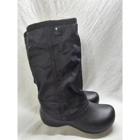 Crocs CLAIRE Women's Size 7 Black Insulated Waterproof Rain Snow Pull On BOOTS