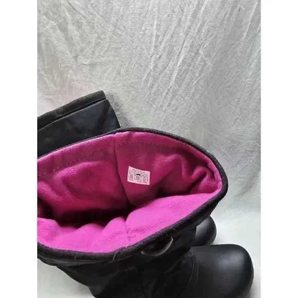 Crocs CLAIRE Women's Size 7 Black Insulated Waterproof Rain Snow Pull On BOOTS