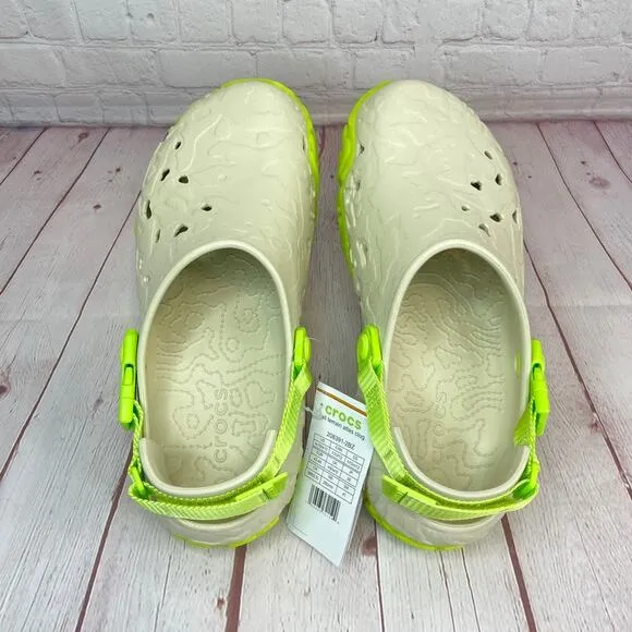Crocs Classic All Terrain Atlas Bone Limeade Clogs Sandals Mens Sz 10 208391-2BZ