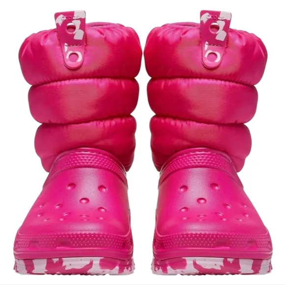 CROCS Classic Neo Puff Boot C8 Pink NWT
