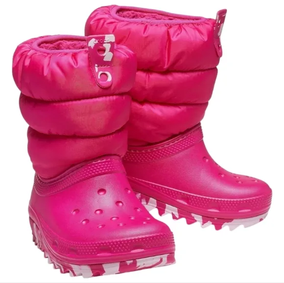 CROCS Classic Neo Puff Boot C8 Pink NWT