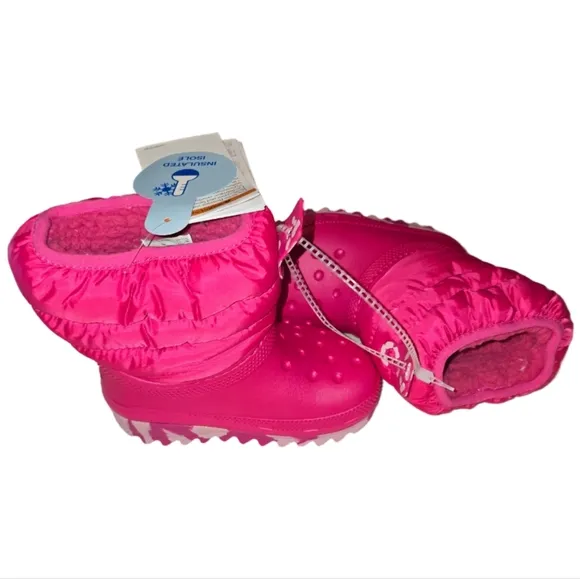 CROCS Classic Neo Puff Boot C8 Pink NWT