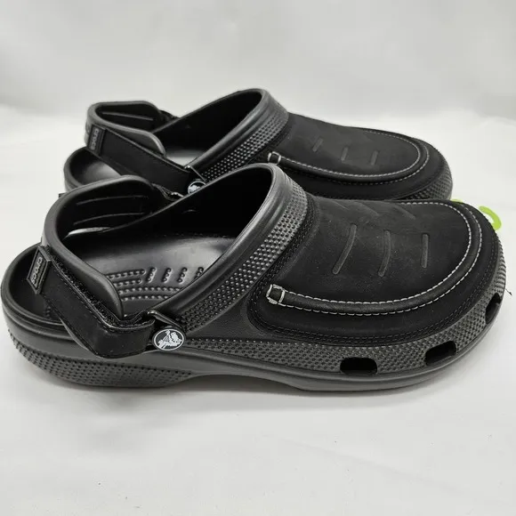 Crocs Mens Size 10 Yukon Vista II LiteRide Clogs Comfort Adjustable Black New
