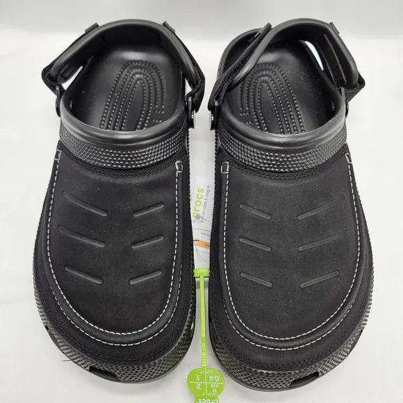 Crocs Mens Size 10 Yukon Vista II LiteRide Clogs Comfort Adjustable Black New