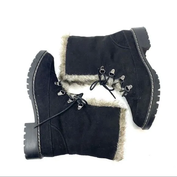 Dana Buchman fur lined lace up winter boots - 7