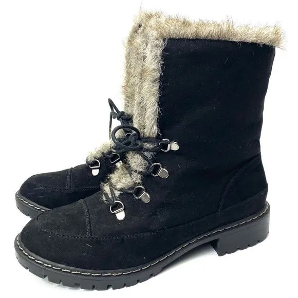 Dana Buchman fur lined lace up winter boots - 7