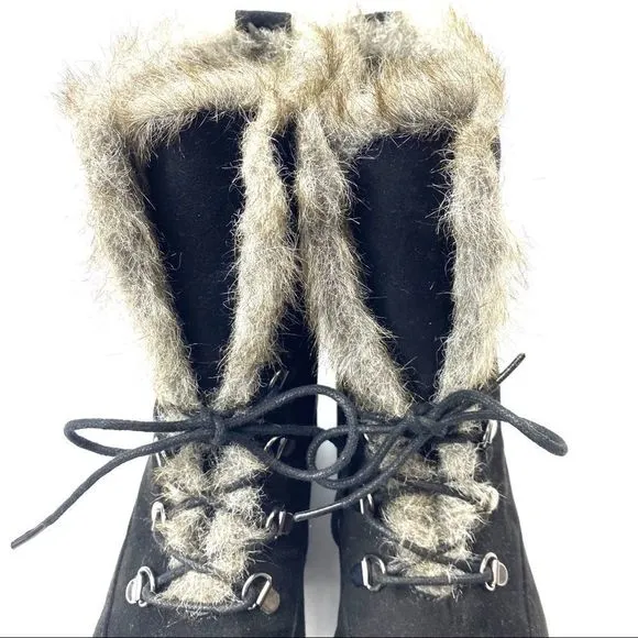Dana Buchman fur lined lace up winter boots - 7