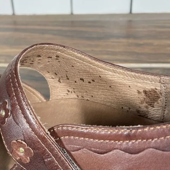 Dansko Harlow Womens Size EU 40 Shoes Brown Leather Mary Jane Comfort Clog