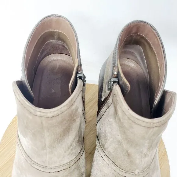 Dansko Shirley Ankle Boots Womens 38 Brown Suede Wedge Buckle Comfort Shoes
