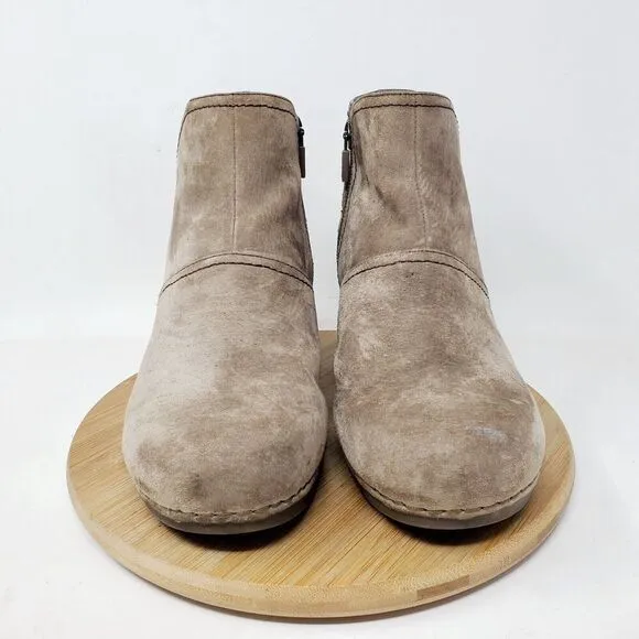 Dansko Shirley Ankle Boots Womens 38 Brown Suede Wedge Buckle Comfort Shoes