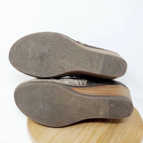 Dansko Shirley Ankle Boots Womens 38 Brown Suede Wedge Buckle Comfort Shoes