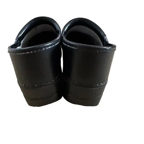 Dansko Womens Professional Comfort Leather Mule Clogs Shoes Black Sz 37