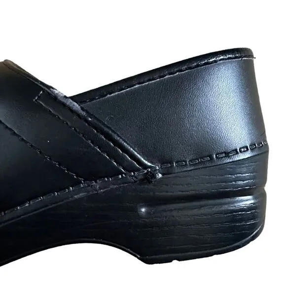 Dansko Womens Professional Comfort Leather Mule Clogs Shoes Black Sz 37
