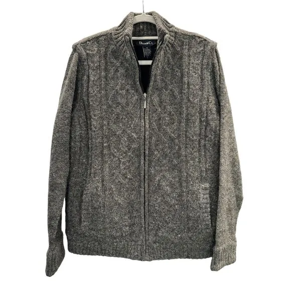 Denim &amp; Company Dad Shacket Gray Teddy Lined Warm Winter Jacket Classic Style