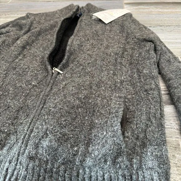 Denim &amp; Company Dad Shacket Gray Teddy Lined Warm Winter Jacket Classic Style