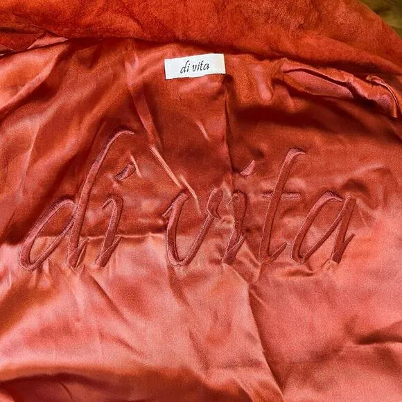 Di Vita 100% Genuine Suede Blazer Women’s Size 8 Rust Brown Moto Jacket