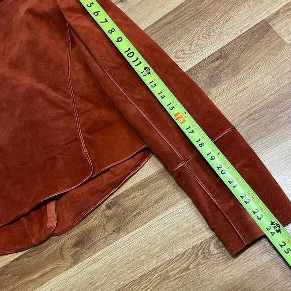 Di Vita 100% Genuine Suede Blazer Women’s Size 8 Rust Brown Moto Jacket