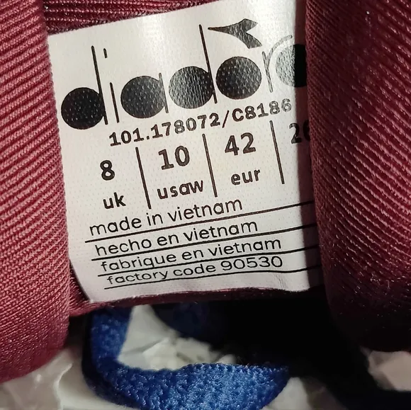 Diadora Mythos Women's Gray Burgundy  Running Sneakers Athletic Shoes Size 10