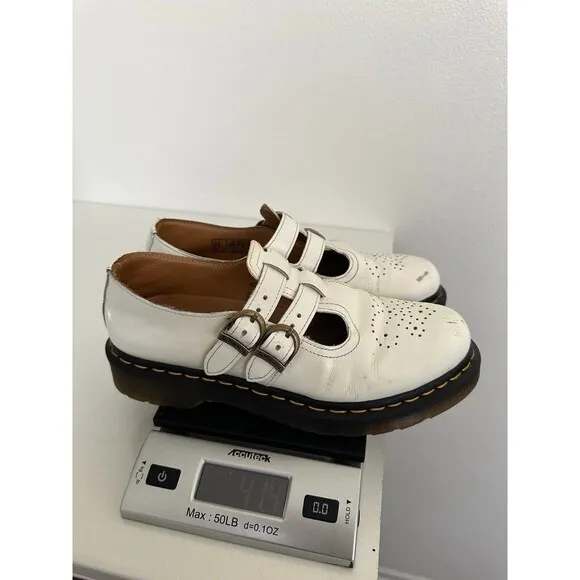 Doc Marten 8065 Mary Jane Leather Shoes White Buckle Comfort Women's US 9 EU 41
