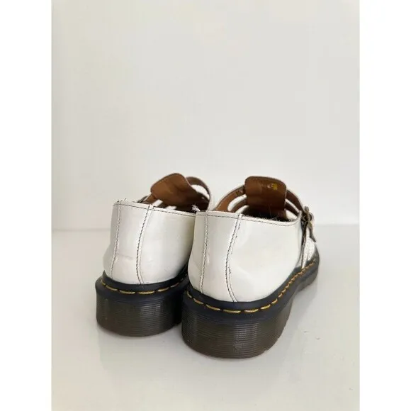 Doc Marten 8065 Mary Jane Leather Shoes White Buckle Comfort Women's US 9 EU 41