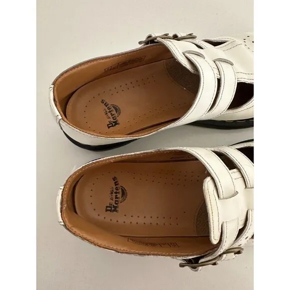 Doc Marten 8065 Mary Jane Leather Shoes White Buckle Comfort Women's US 9 EU 41