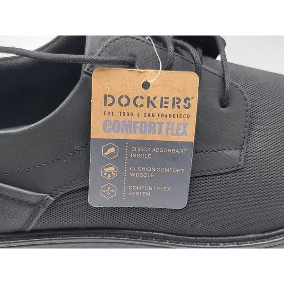 Dockers Comfort Flex Black Shoes Size 13M Shock Absorbent Insole Cushion Comfort