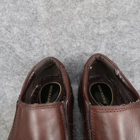 Dockers Shoes Mens 8.5 Loafer Slip On Brown Leather Classic Comfort Professional