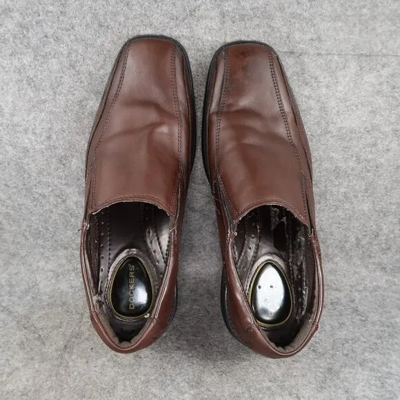 Dockers Shoes Mens 8.5 Loafer Slip On Brown Leather Classic Comfort Professional