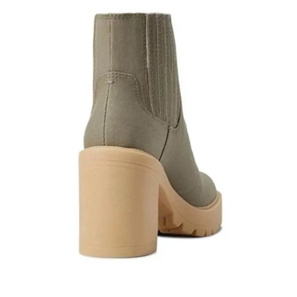 Dolce Vita Huey Caster Heeled Sage Cavas Boot NIB