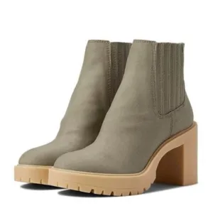Dolce Vita Huey Caster Heeled Sage Cavas Boot NIB