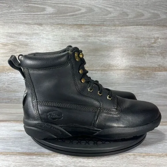 Dr. Comfort Mens Boss 9510 Black Leather Ankle Boots Size 12 M