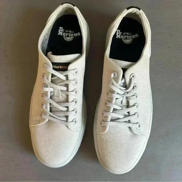 Dr. Doc Marten's Dante Canvas Low Top Sneaker Women 9 Oxfords Lace Up NWOT Cream