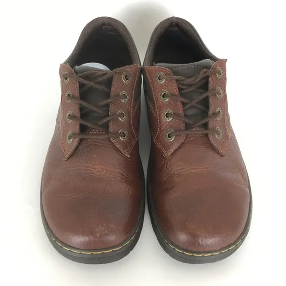 Dr. Doc Martens Shoes Slip Resistant Brown Leather AW004 4 Eye Oxford Mens Sz 10
