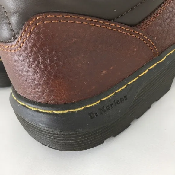 Dr. Doc Martens Shoes Slip Resistant Brown Leather AW004 4 Eye Oxford Mens Sz 10