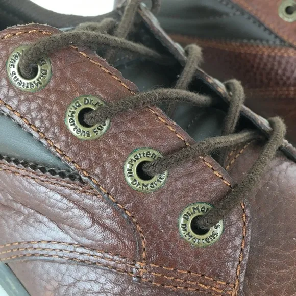 Dr. Doc Martens Shoes Slip Resistant Brown Leather AW004 4 Eye Oxford Mens Sz 10