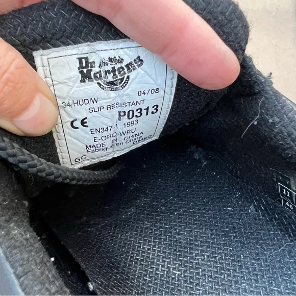 DR MARTENS Ashridge Industrial Steel Toe Black Leather Oxford Shoes Mens 11