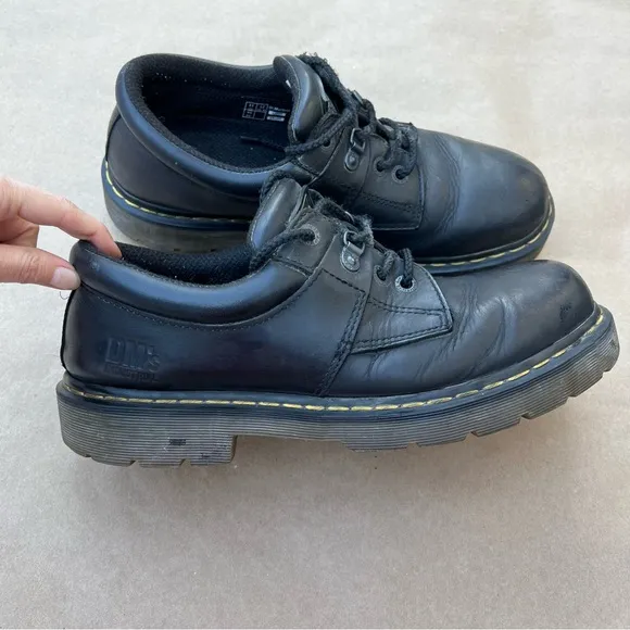 DR MARTENS Ashridge Industrial Steel Toe Black Leather Oxford Shoes Mens 11