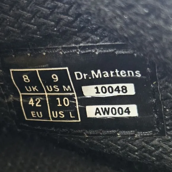 Dr Martens Industrial 10048 Leather Steel Toe Safety Shoes Oxfords Black Size 9