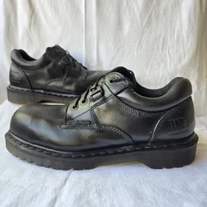 Dr Martens Industrial 10048 Leather Steel Toe Safety Shoes Oxfords Black Size 9