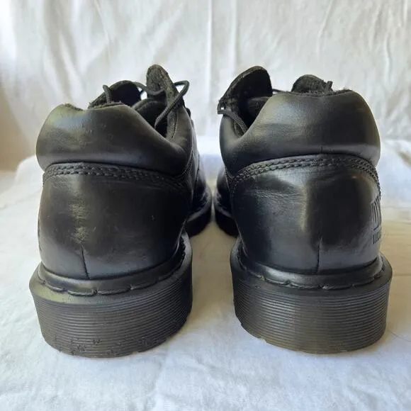 Dr Martens Industrial 10048 Leather Steel Toe Safety Shoes Oxfords Black Size 9