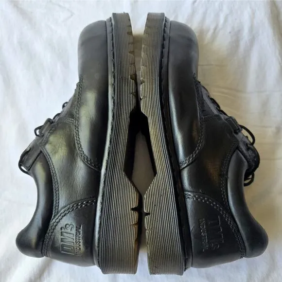 Dr Martens Industrial 10048 Leather Steel Toe Safety Shoes Oxfords Black Size 9