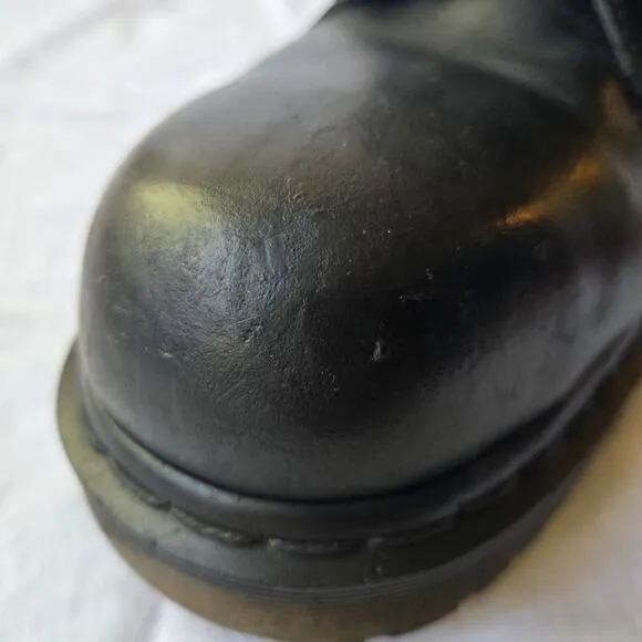 Dr Martens Industrial 10048 Leather Steel Toe Safety Shoes Oxfords Black Size 9