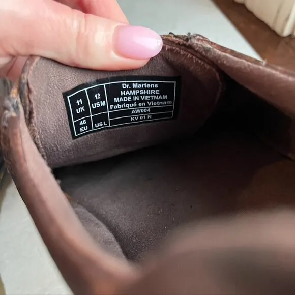 Dr. Martens Industrial Hampshire Shoes boots dark brown Size 12