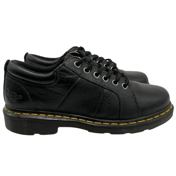 Dr. Martens Industrial Mila Black Leather Lace Up Women Shoes 8