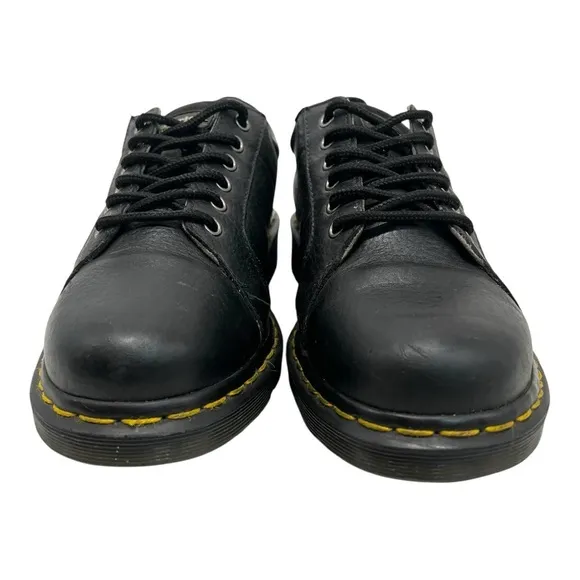 Dr. Martens Industrial Mila Black Leather Lace Up Women Shoes 8