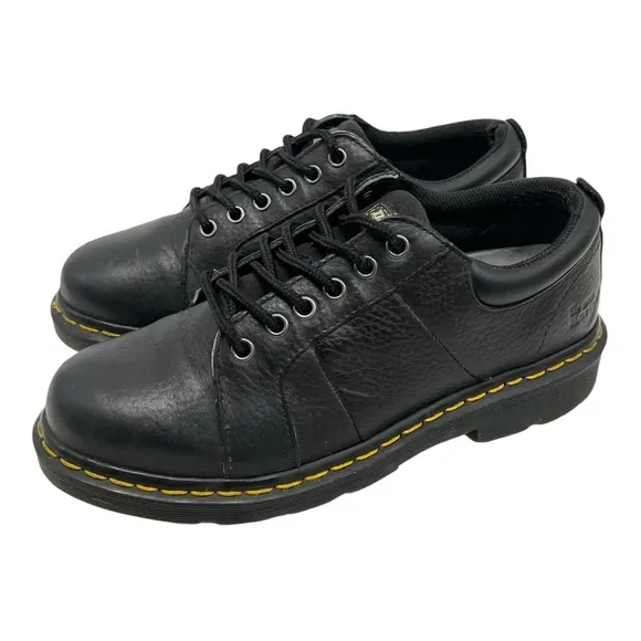 Dr. Martens Industrial Mila Black Leather Lace Up Women Shoes 8