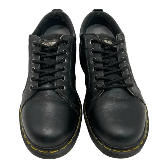 Dr. Martens Industrial Mila Black Leather Lace Up Women Shoes 8