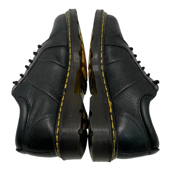 Dr. Martens Industrial Mila Black Leather Lace Up Women Shoes 8