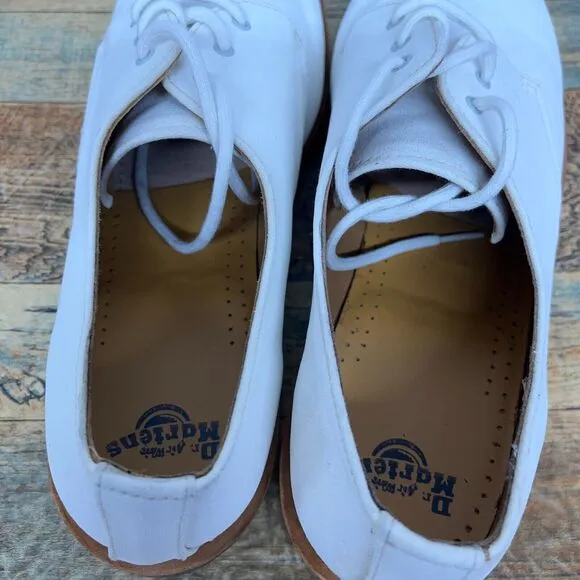 Dr Martens Lester‎ White Canvas Lace Up Oxford Shoes Mens Size 14